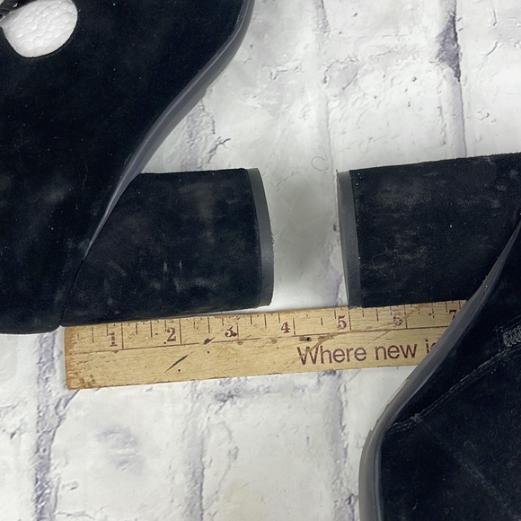 Jeffrey Campbell Zaun-Hi Black Suede Lace-Up Block Heel Round Toe Hi Ankle Pumps - Picture 12 of 13